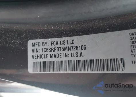 2021 Ram 1500 Big Horn 4X4 6'4 Box from USA, damaged, VIN 1C6SRFBT5MN726106